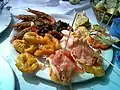 Tapas plate (Fried shrimp, squid and ham)