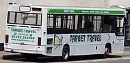 Target Travel Plaxton Pointer bodied Dennis Dart in Plymouth in June 2011