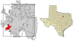 Location of Benbrook in Tarrant County, Texas