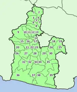 Tasikmalaya Regency Subdistricts map