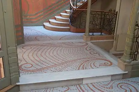 Floor of the Hôtel Tassel in Brussels, with the characteristic whiplash design (1892–93)