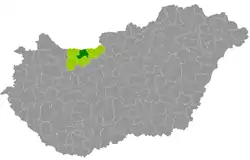 Tata District within Hungary and Komárom-Esztergom County.