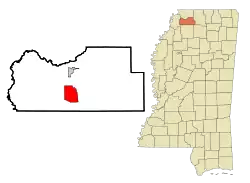 Location of Senatobia, Mississippi