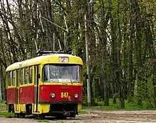 Tram type T4SU (non in use) at line 2 in 2010