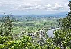 2010 view of Taupiri and the Waikato, with Kakepuku and Mount Pirongia in the background
