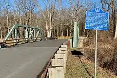 Information sign by new bridge over the Rockaway Creek