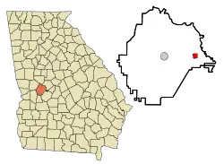 Location in Taylor County and the state of Georgia