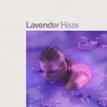 Cover artwork of "Lavender Haze" showing Swift in a lavender hue, in a bathtub