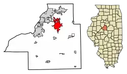 Location of Morton in Tazewell County, Illinois.