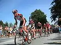 Riders from Team CSC in Danmark Rundt, August 2006