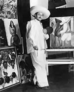 DeGrazia's first exhibition in Mexico at the Palace of Fine Arts c. 1942