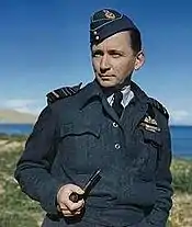 An air chief marshal wearing a forage cap with war service dress in 1943