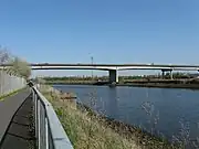 Tees Viaduct from the north bank looking downriver