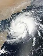 Satellite image of Severe Cyclonic Storm Tej