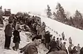 Spectators lining the hill in Planica, 1960