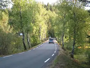 The quality of the road is highly variable, at some stretches the road is as narrow as here in Birkenes