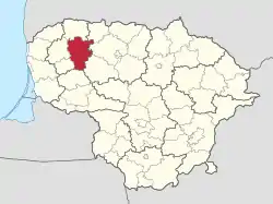 Location of Telšiai district municipality within Lithuania