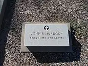 The grave site of John Robert Murdock (1885–1972).