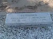The grave site of Forest Egbert Ostrander  (1877–1945) and his wife Miriam Austin Ostrander (1878–1949).