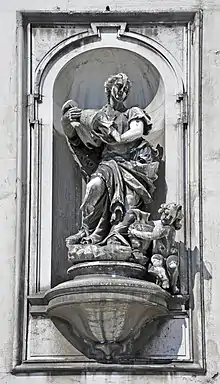 Temperance by Alvise Tagliapietra, on the façade of the Gesuati church, Venice (1737)