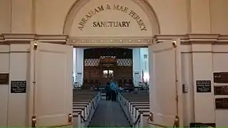 Abraham & Mae Persky Sanctuary at 280 May Street through lobby doors