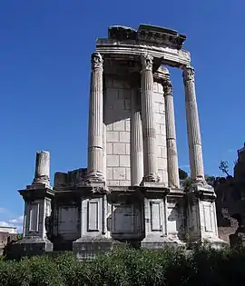 Temple of Vesta, Rome, partly reconstructed.
