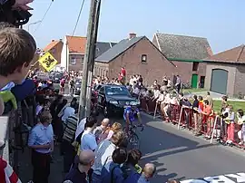 Tenbosse street in Nederbrakel during the 2005 Tour of Flanders