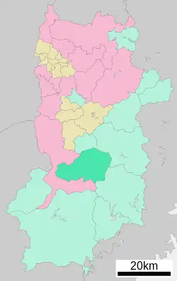 Location of Tenkawa in Nara Prefecture