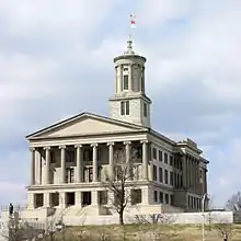 The Tennessee State Capitol (1845–59) in Nashville, designed by William Strickland