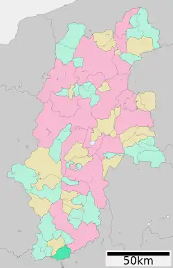 Location of Tenryū in Nagano Prefecture