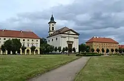 Town square with the Church of the Resurrection of Christ