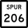 State Highway Spur 206 marker