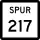 State Highway Spur 217 marker