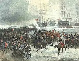 La Flotta olandese bloccata dai ghiacci e catturata dalla cavalleria francese (1795), Castello di Versailles.
