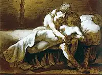 The Kiss by Théodore Géricault, (1791 –1824)