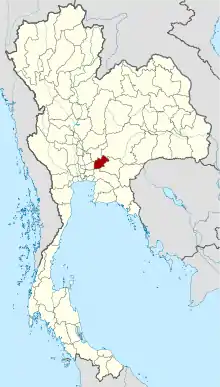 Map of Thailand highlighting Nakhon Nayok Province