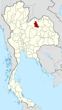 Map of Thailand highlighting Nong Bua Lam Phu province