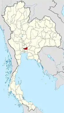 Map of Thailand highlighting Pathum Thani province