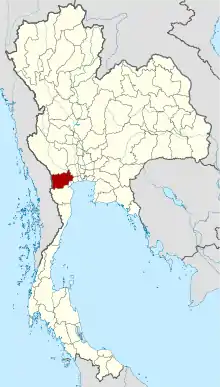 Map of Thailand highlighting Ratchaburi province