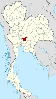 Map of Thailand highlighting Saraburi province