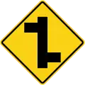 Offset road junction, left and right