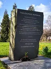 Memorial to mark the lives and achievements of Thalidomide impaired people in the UK. Unveiled on 30 June 2016.