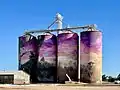 Painted murals on grain silos (2021).