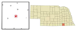 Location of Hebron, Nebraska