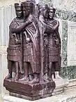 Portrait of the Four Tetrarchs in the corner of St Mark's Basilica in Venice, Italy, Looted by Venetians from Constantinople during the Fourth Crusade.