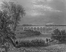 Period drawing of the viaduct from 1839
