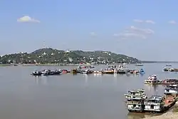 The Irrawaddy as seen from the Yadanabon Bridge looking towards Sagaing