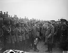 King George V inspects Indian troops at Le Cateau