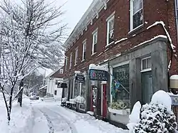 Looking west, towards "the Corner" of Main Street and Elm Street, 2017