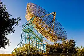The Dish, a 150 feet (46 m) diameter radio telescope on the Stanford foothills overlooking the main campus.